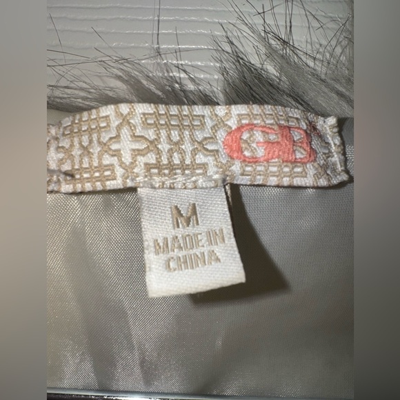 Gianni Bini Chevron Faux Fur Jacket in Cream, Gray & Brown - Picture 3 of 7